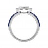 Polki Uncut Diamond Geometric Halo Blue Enamel Ring