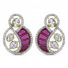 Polki Uncut Diamond & Ruby Swirl Earrings