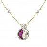 Polki Uncut Diamond, Pearl & Ruby Swirl Necklace