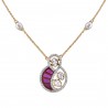 Polki Uncut Diamond, Pearl & Ruby Swirl Necklace