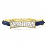 Diamond Trellis Garden Simulated Blue Sapphire Bangle Bracelet