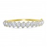 Diamond Art Deco Halo Cascade Bangle Bracelet