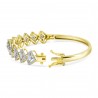 Diamond Art Deco Halo Cascade Bangle Bracelet
