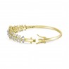 Diamond Laurel Wreath Crown Bangle Bracelet