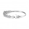 Diamond Laurel Wreath Crown Bangle Bracelet