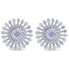 Diamond Halo Flower Vintage Earrings