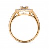 Diamonds & Blue Sapphire Double Halo Engagement Ring