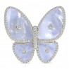 Mother of Pearl & Diamond Dream Butterfly Ring