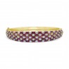 Ruby & Diamond Basketweave Bangle Bracelet