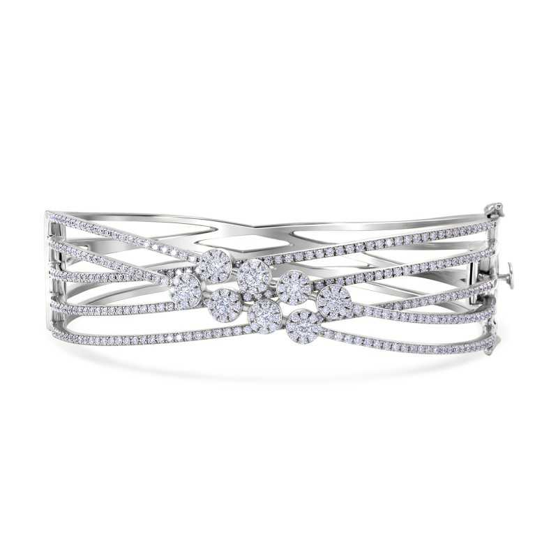 Diamond Illusion Multi-Row Bangle Bracelet