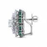 Diamond Marquise & Emerald Cluster Earring