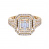 Diamond Double Halo Vintage Engagement Ring