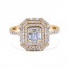 Diamond Art Deco Stacked Engagement Ring