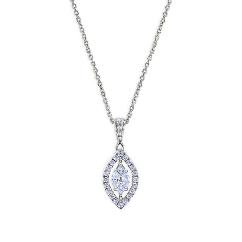 Diamond Cluster Marquise Drop Necklace