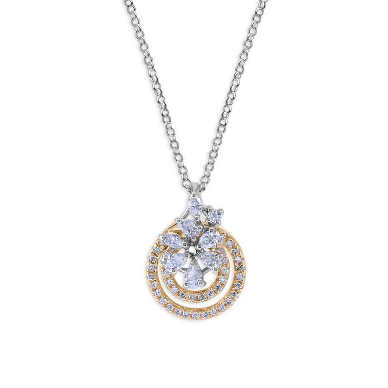 Diamond Floral Cluster Eternity Halo Necklace