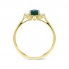 Simulated Emerald & Miracle Natural Diamond Flower Cluster Ring