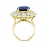 Onyx Blue Sapphire & Natural Diamond Icicle Anniversary Ring