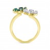 Toi et Moi Emerald & Natural Diamond Flower Ring