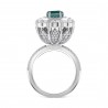 Simulated Emerald & Natural Diamond Raised Tulip Basket Ring