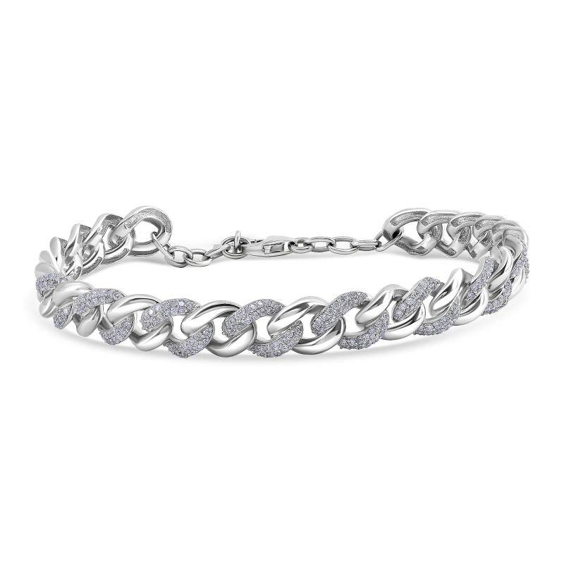 Diamond French Pave Curb Chain Bracelet
