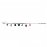 Rainbow Gem & Natural Diamond Charm Bracelet