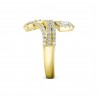 Diamond Square Halo Double Band Bypass Ring