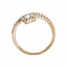 Diamond Square Halo Double Band Bypass Ring