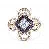 Diamond Double Decker Floral Halo Ring