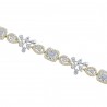 Diamond Halo Cluster Bouquet Tennis Bracelet