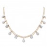 Diamond Pear & Rectangle Double-Layer Station Necklace